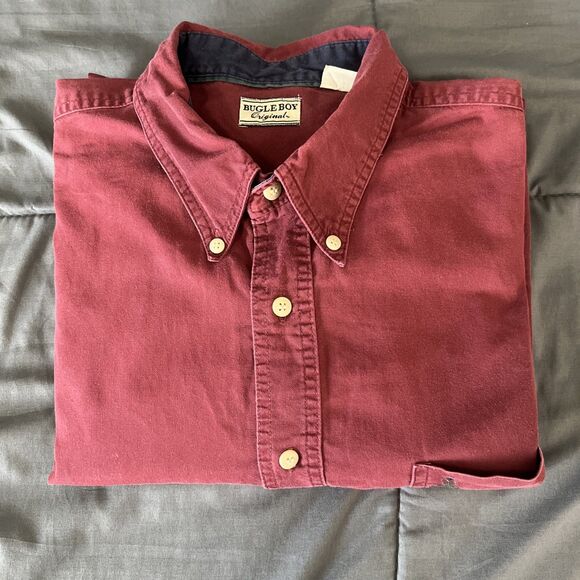 Bugle Boy Original Fit Button Down Shirt Red Size XL - Picture 1 of 7